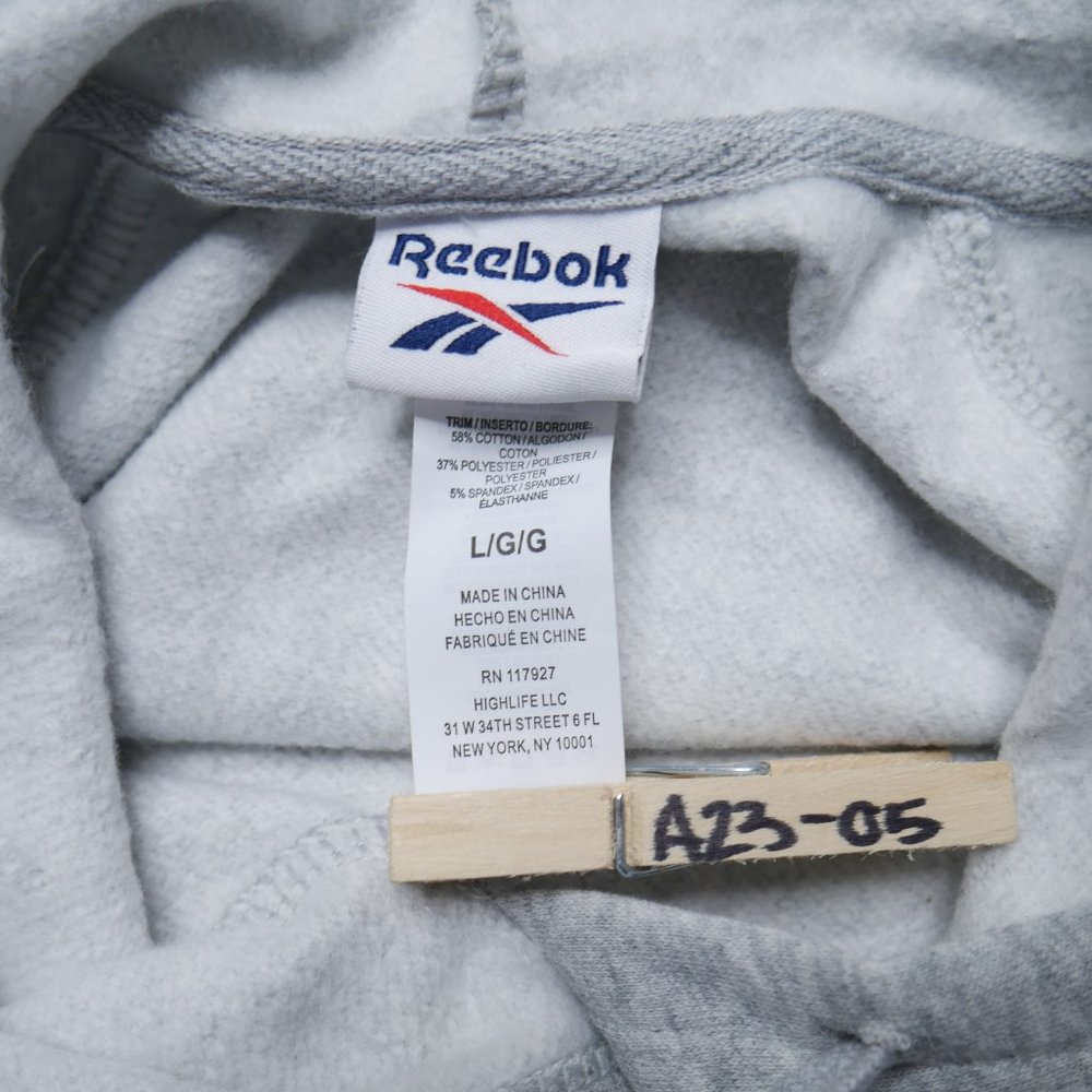 Reebok Vector Crossfit Fleece Hoodie Sweatshirt Womens Size L Gray Pink Metcon - Picture 5 of 7